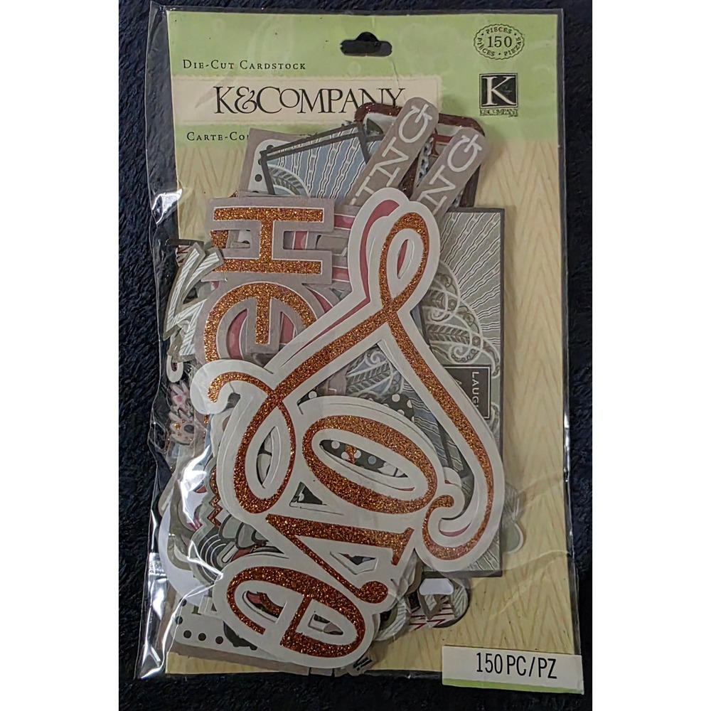 K&Company Cardstock Die-Cuts 150 Piece Assorted Scrapbook Embellishments NEW